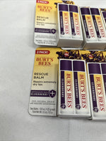 (12) Burt's Bees Rescue Balm Lip Balm Antioxidant-Rich Elderberry Repair Dry