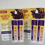 (12) Burt's Bees Rescue Balm Lip Balm Antioxidant-Rich Elderberry Repair Dry