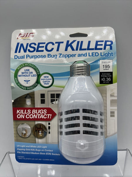 Buzz Kill Bug Zapper LED Bulb PIC Electric Insect Zapper 195 Lumens Easy clean