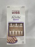 Kiss Salon Acrylic French Glue On Toenails #80360 KSAT01 Revolutionary