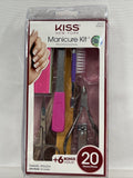 KISS Professional Manicure 20 Piece Kit  51047 Nail Brush Clipper Files Scissors