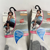 (2) Hanes Sport Women Sz5-9 Cool Comfort No Show White Socks Arch Support 3 Pair
