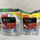 (2) Hanes Men's Ankle Socks 7-Pack White Size 6-12 Cushion Low Cotton Polyester