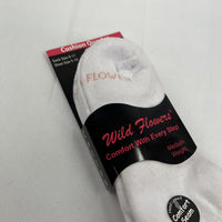 Wild Flowers Sock 9-11 Shoe Sz 5-10 Medium Weight Cushion Quarter 3 Pairs