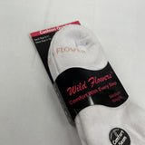Wild Flowers Sock 9-11 Shoe Sz 5-10 Medium Weight Cushion Quarter 3 Pairs