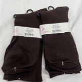 (4) Wild Flowers 9.5-12sz LADIES QUEEN SIZE Brown Trouser CREW SOCKS #648FQ