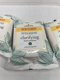 (3) Burt's Bees Clarifying Facial Towelettes Blemishes Pink Grapefruit 30PerPack