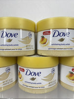 (5) Dove Body Scrub Exfoliating Polish Crushed Almond & Mango Butter 10.5oz