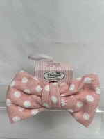 Vintage Cosmetic Co Dolly Bow Make-Up Head Hair Band Pink Polka Dot SPA Terry