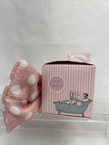 Vintage Cosmetic Co Dolly Bow Make-Up Head Hair Band Pink Polka Dot SPA Terry
