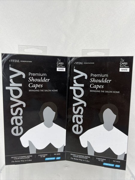 (2) Vytal Easydry Premium Shoulder Capes, 22" x 30" ￼3 Capes White Absorbent