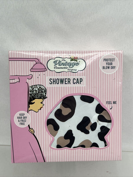 The Vintage Cosmetic Company Shower Cap Leopard Print Spa Gift Bath Pamper