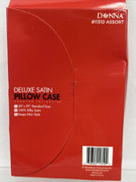 White Donna Deluxe Satin Pillow Case  20"x29" 100% Silky Satin Keep Hair Style