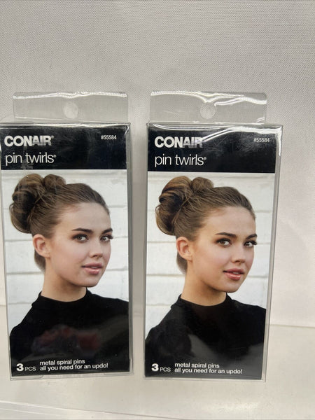 (2) Conair Pin Twirls Metal Spiral Pins 3 PCS All You Need For An Updo! #55584