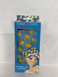 Turbie Twist Stylin Shower Cap Waterproof Secure Fit Reusable Rubber Ducky Print