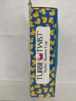 Turbie Twist Stylin Shower Cap Waterproof Secure Fit Reusable Rubber Ducky Print