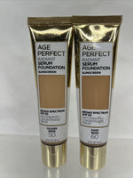 (2) Loreal Age Perfect 50/60 Golden Beige & Ivory BRadiant Serum Foundation 1oz