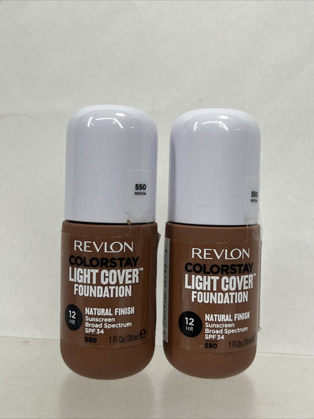(2) Revlon 550 Mocha ColorStay Light Cover Liquid Foundation COMBINE SHIP