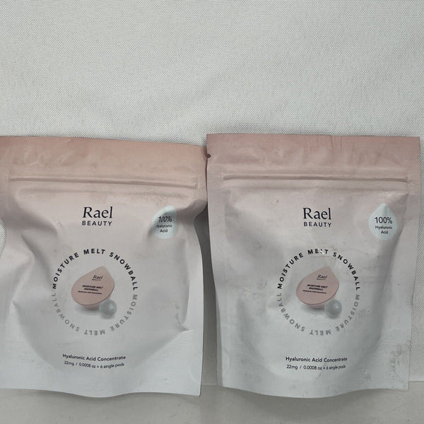 (2)  Rael Beauty Moisture Melt Snowball Hyaluronic Acid  6 In each Pouch