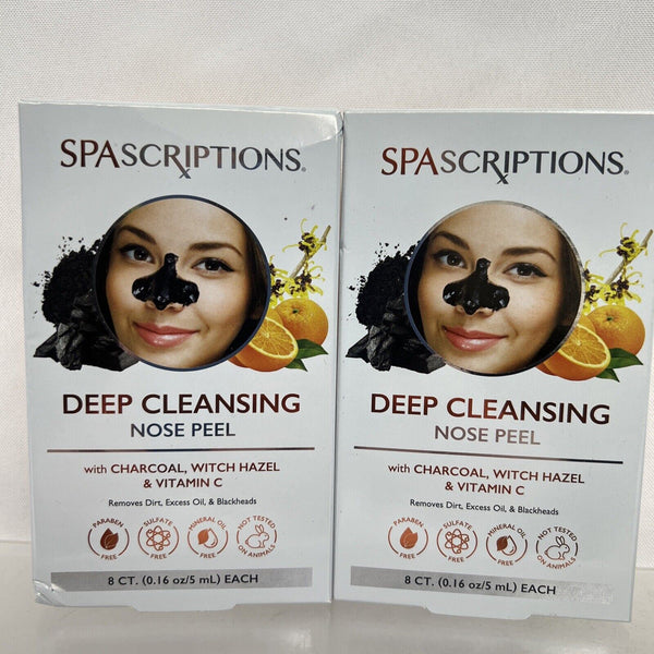 (2) Deep Cleansing Nose Peel - Charcoal Witch Hazel Vitamin C 8ct W/applicator