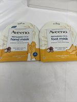 (2) Aveeno Repairing CICA Hand & Foot Mask with Prebiotic Oat Shea Butter 1 Pair