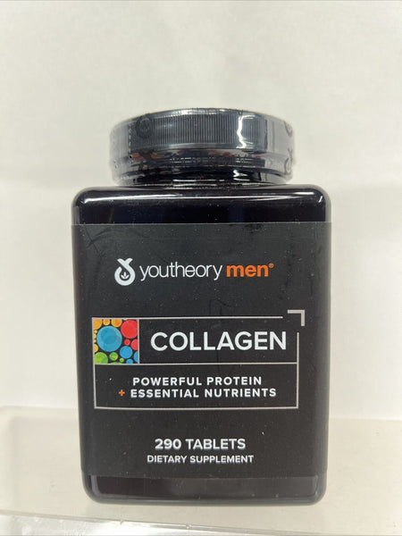 Youtheory Collagen Mens Advanced 290 Tablets Vitamin C Biotin ￼peptides 1/23