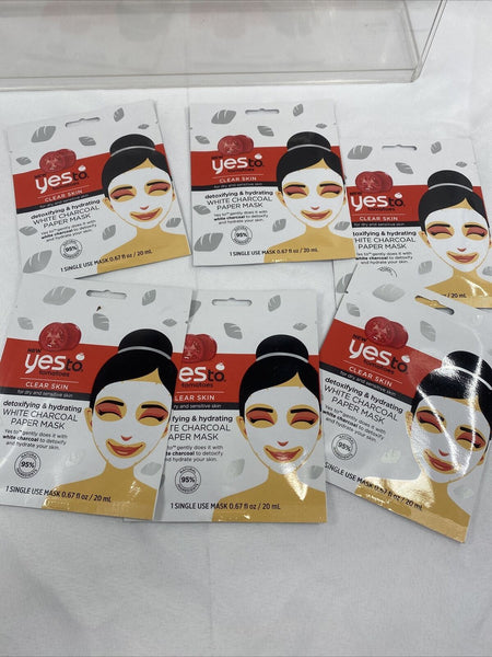 (6) Yes to TomatoesDetoxifying Hydrating white charcoal paper￼ mask