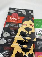 (12) Yes To Tomatoes Clear Detoxifying Charcoal Paper Mask 2 Step Nose Kit Tool