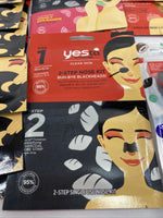 (12) Yes To Tomatoes Clear Detoxifying Charcoal Paper Mask 2 Step Nose Kit Tool