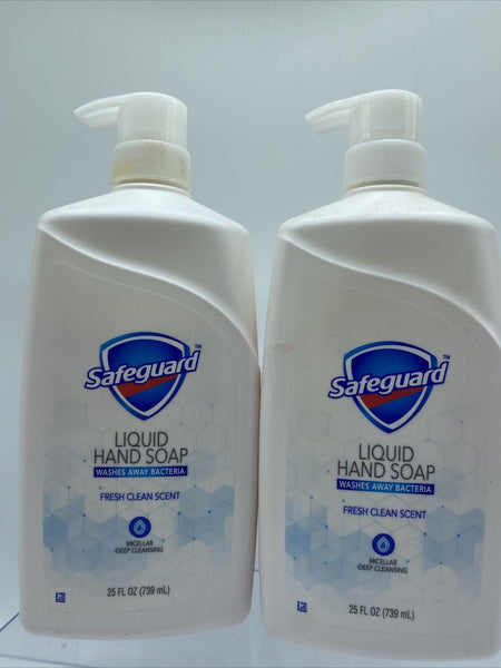 (2) Safeguard Liquid Hand Soap Micellar Deep Cleansing Clean Scent 25oz