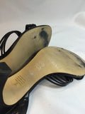 9.5 Gianni Bini Black Strap Sandal High Heel Kitten Short