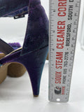 9 M Gianni Bini Purple Glitter Strap Sandal 4” High Heel Open Toe Platform Sling