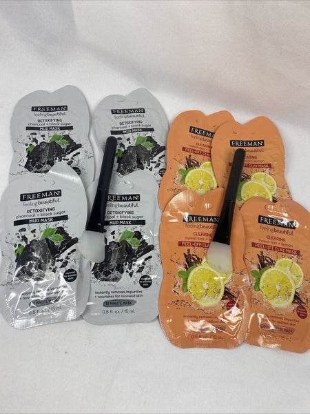 (8) Freeman Sweet Tea Lemon Peel Off & Clay Charcoal Mud Mask + Applicator