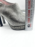 9.5 BCBGeneration Silver Studded Sling Back Sandal 4”+ High Heel Shoe Open Toe