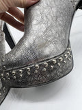 9.5 BCBGeneration Silver Studded Sling Back Sandal 4”+ High Heel Shoe Open Toe