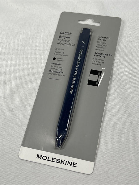 Moleskine Flat Go Click Ballpen Black Ink Rechargeable Refillable COMBINE SHIP!
