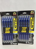 (2) PILOT BLUE G2 Premium Gel Roller Ball Pen Fine Point Ink 5pk COMBINE SHIP!