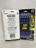 (2) PILOT BLUE G2 Premium Gel Roller Ball Pen Fine Point Ink 5pk COMBINE SHIP!