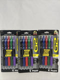 (3) PILOT Multicolor G2 Premium Gel Roller Ball Fine Point Ink Red Purple 5 Pen￼