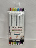 Zebra Click Art Retractable Marker Pen Fine Pink Purple Yellow ￼6pk COMBINE SHIP