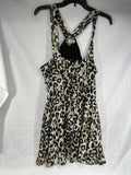 Bisou Bisou Sz 14 Black Leopard Dress Flowy Club Evening Beach Cover