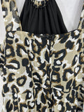Bisou Bisou Sz 14 Black Leopard Dress Flowy Club Evening Beach Cover