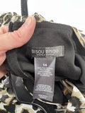 Bisou Bisou Sz 14 Black Leopard Dress Flowy Club Evening Beach Cover