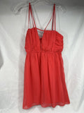 Quiro Aggie Dress Coral Orange Flowy Mini Dress Beach Cover Ties Large Day