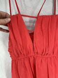 Quiro Aggie Dress Coral Orange Flowy Mini Dress Beach Cover Ties Large Day