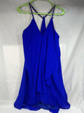 Charlotte Russe Blue 1X Plus Dress Flowy Evening Beach Cover Gold Chain Straps