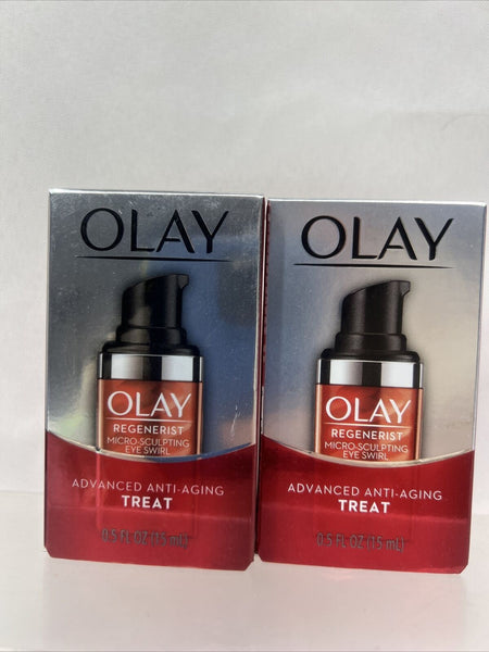 (2) OLAY Regenerist Eye Creme Treatment Microsculpting Advanced Anti-aging .5oz