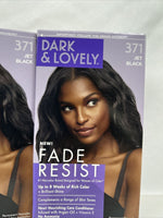 (2) Dark and Lovely 371 Jet Black SoftSheen-Carson ￼ Hair Color Fade Resist