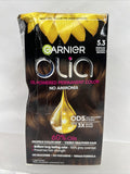 Garnier Olia Oil Powered Permanent Hair Color, 5.3 Medium Golden Brown, 1 kit