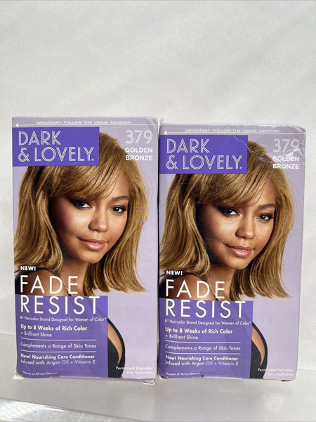 (2) Dark and Lovely 379 Golden Bronze  SoftSheen-Carson ￼ Hair Color Fade Resist